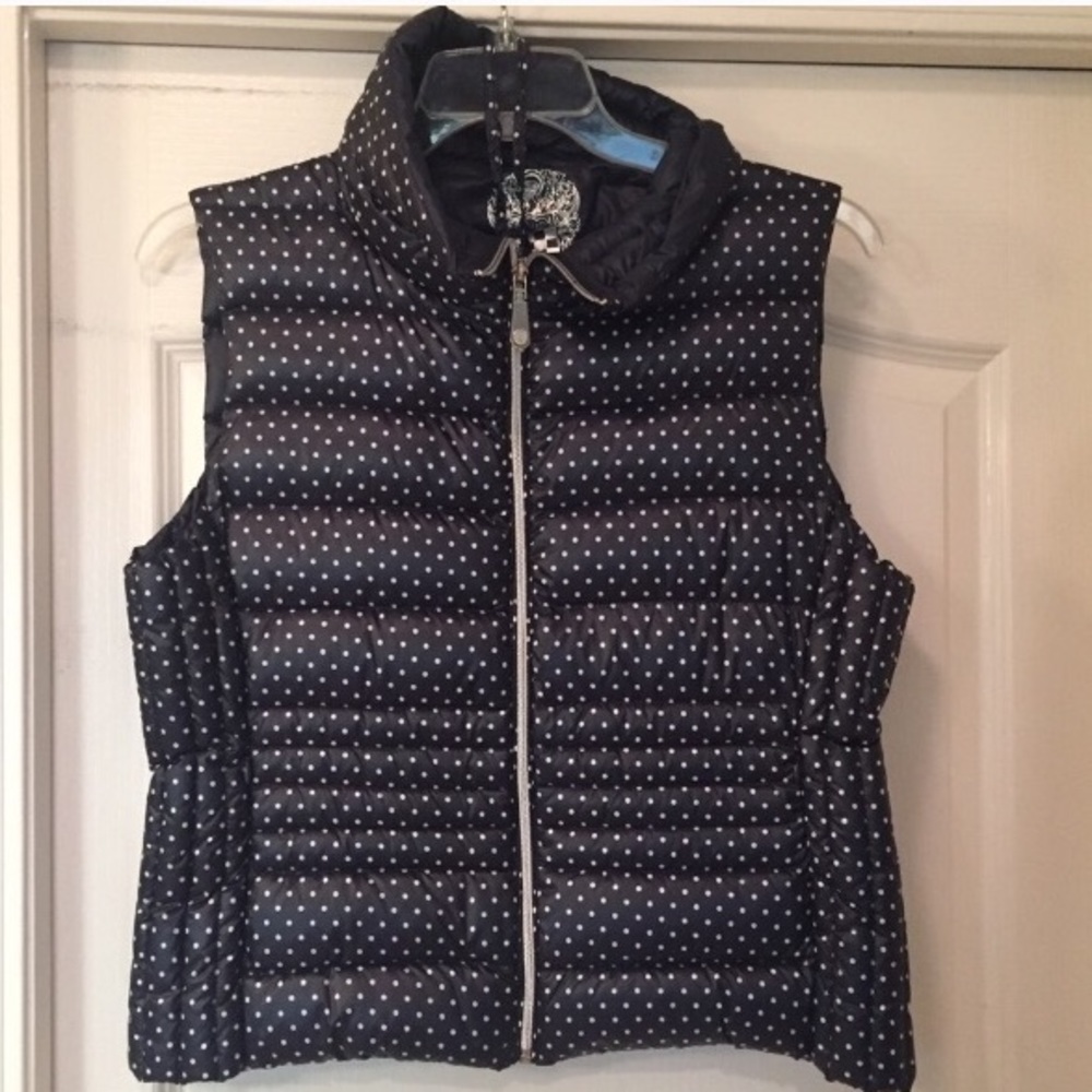Vince Camuto poke a dot puffer vest